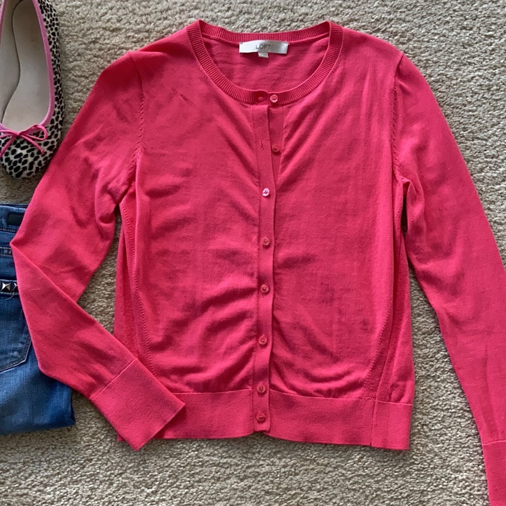 LOFT Long Sleeve Cardigan Sweater - Picture 2 of 6